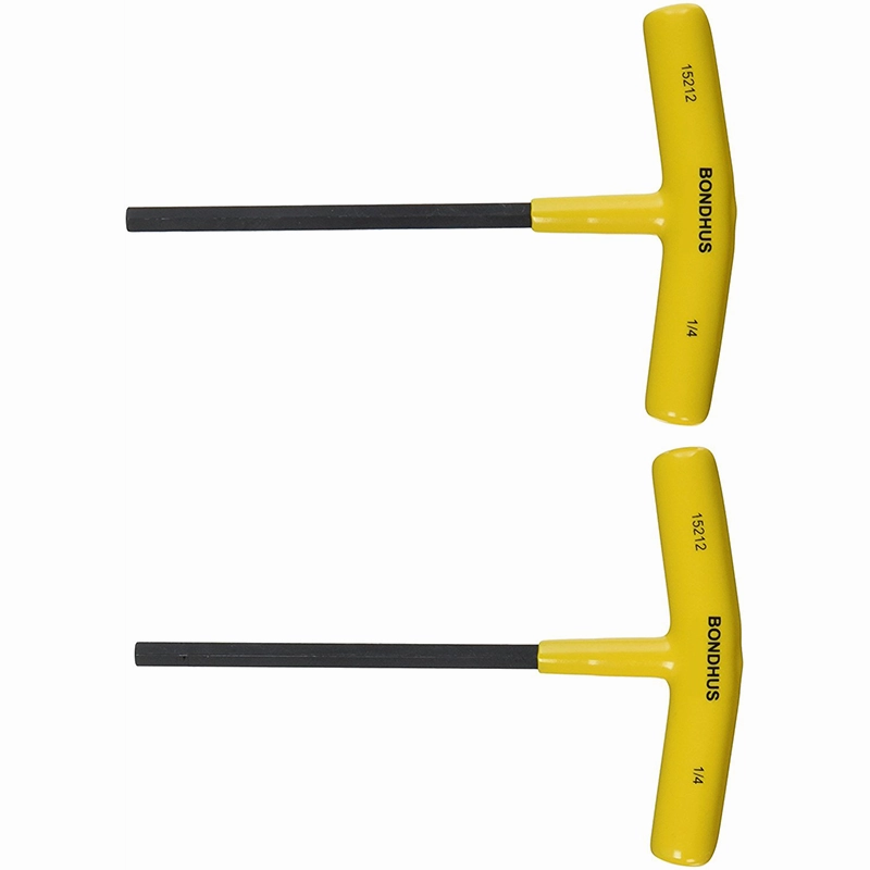 Bondhus 15214 3/8 x 6" Hex Tip T-Handle with ProGuard Finish, 2 Piece