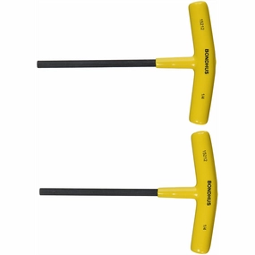 Bondhus 15214 3/8 x 6" Hex Tip T-Handle with ProGuard Finish, 2 Piece