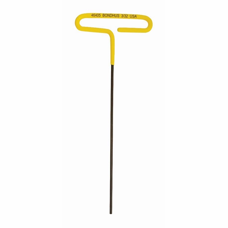 Bondhus 46406 7/64 x 6" Hex Tip Cushion Grip Loop T-Handle with ProGuard Finish, 2 Piece