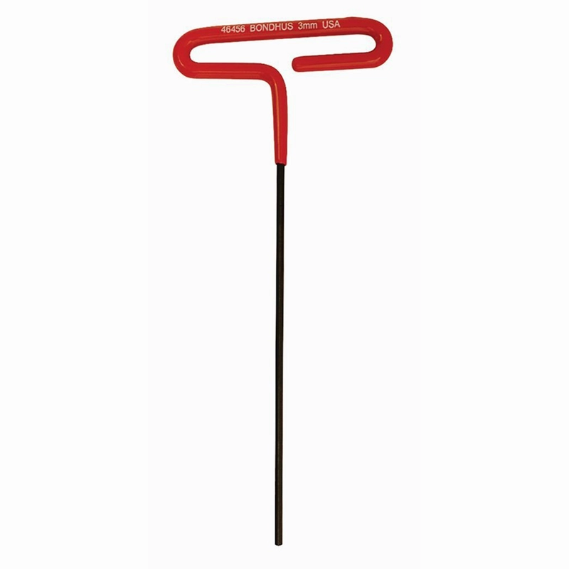 Bondhus 46456 3mm x 6" Hex Tip Cushion Grip Loop T-Handle with ProGuard Finish, 2 Piece