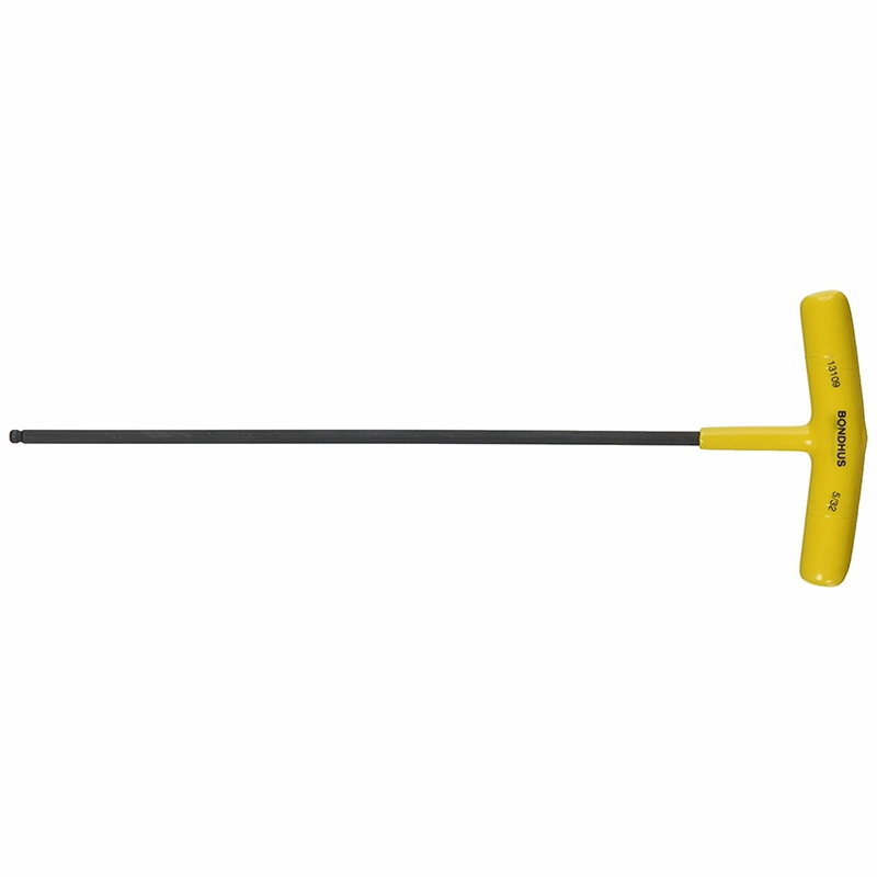 Bondhus 53110 3/16 x 9.8" Ball End Tip Graduated Length T-Handle with ProGuard Finish, Tagged and Barcoded, 2 Piece