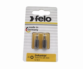 Felo 0715710303 T6 x 1" TORX Industrial Bits, 2 Pack
