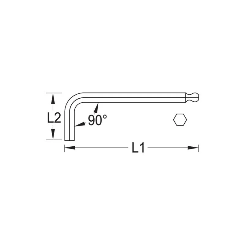 Gedore 1563556 Hexagon Allen key, extra long 1.5 mm