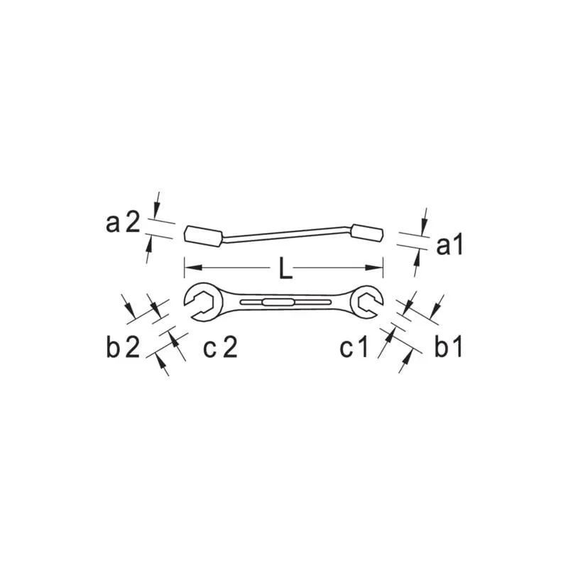 Gedore 6057190 Flare nut spanner open hexagon 8x10 mm