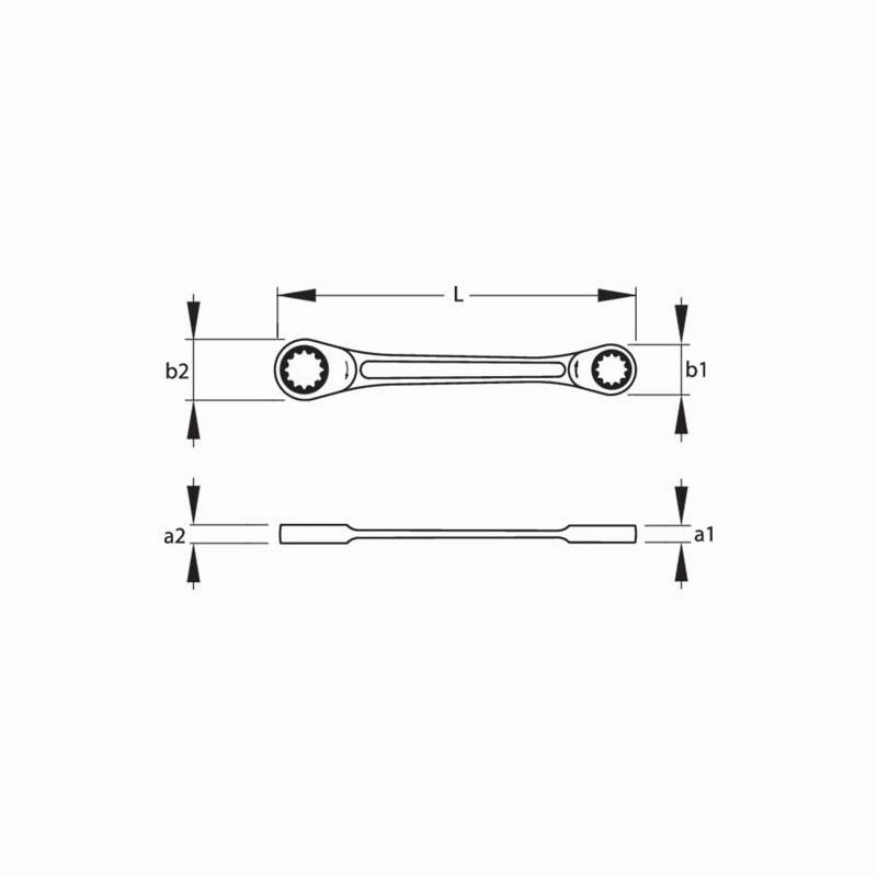 Gedore 2306751 Flat Ring Ratchet Spanner 10x13 mm