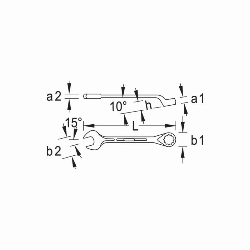 Gedore 6006360 Combination Spanner 7/8 Inch
