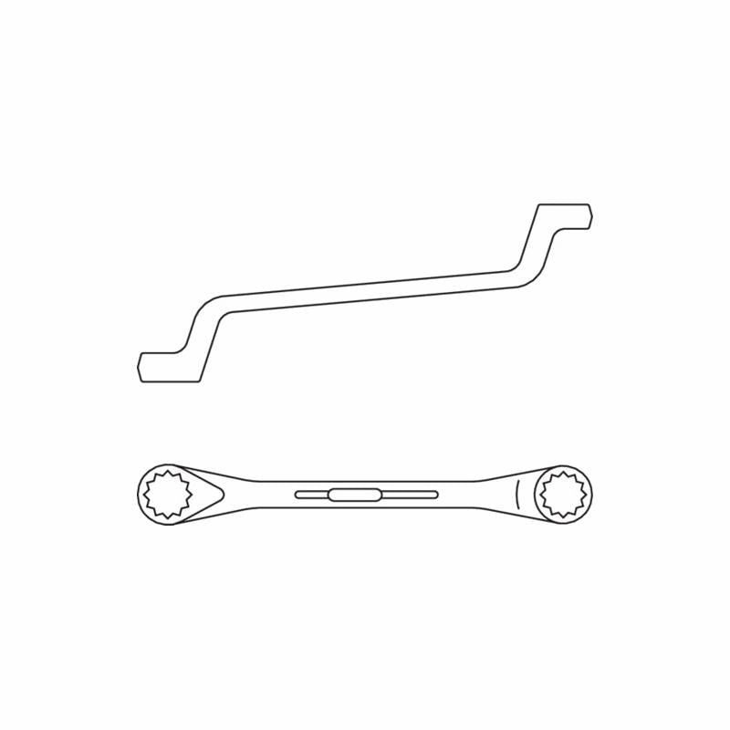 Gedore 6018880 Double ended ring spanner offset 27x29 mm