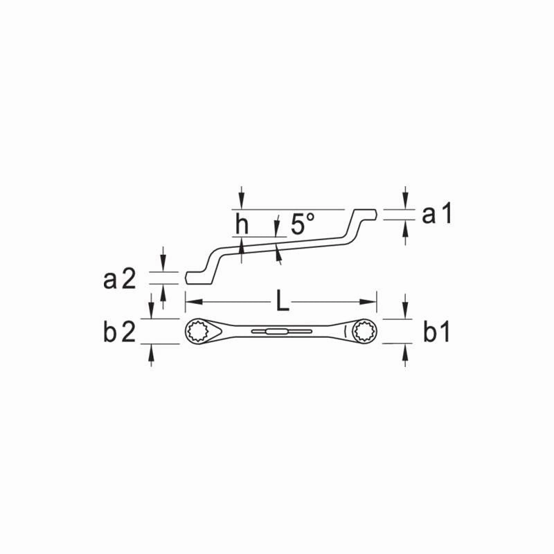 Gedore 6026040 Double ended ring spanner offset 34x36 mm
