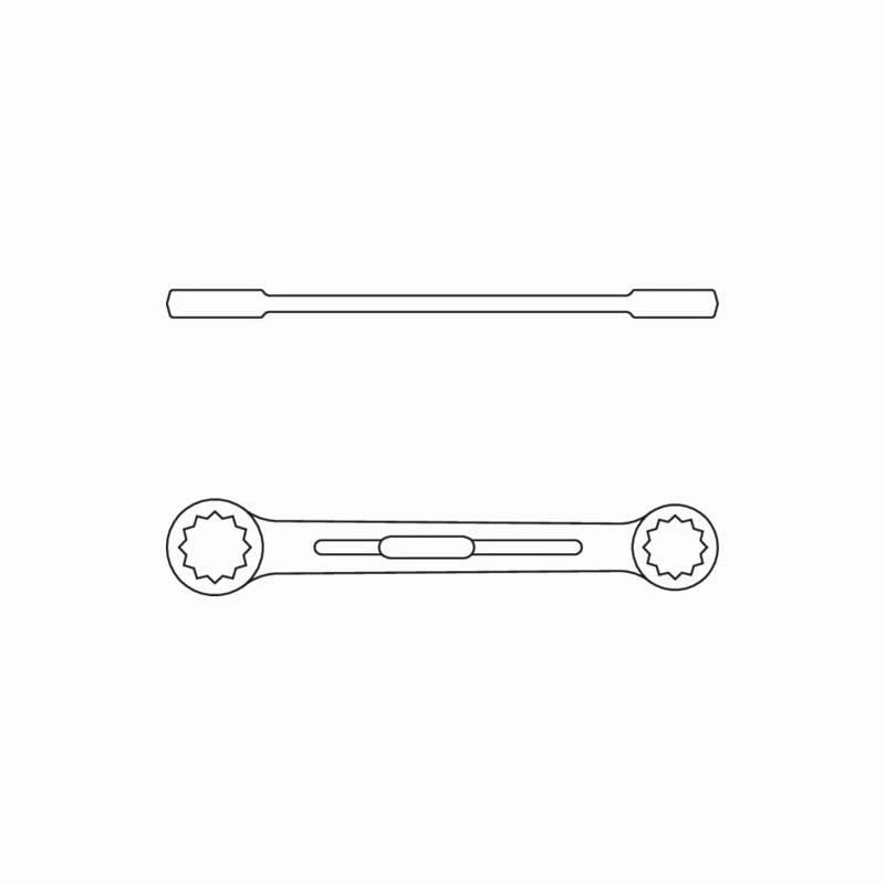 Gedore 6054840 4 Flat Ring Spanner 18x19 mm L.186 mm