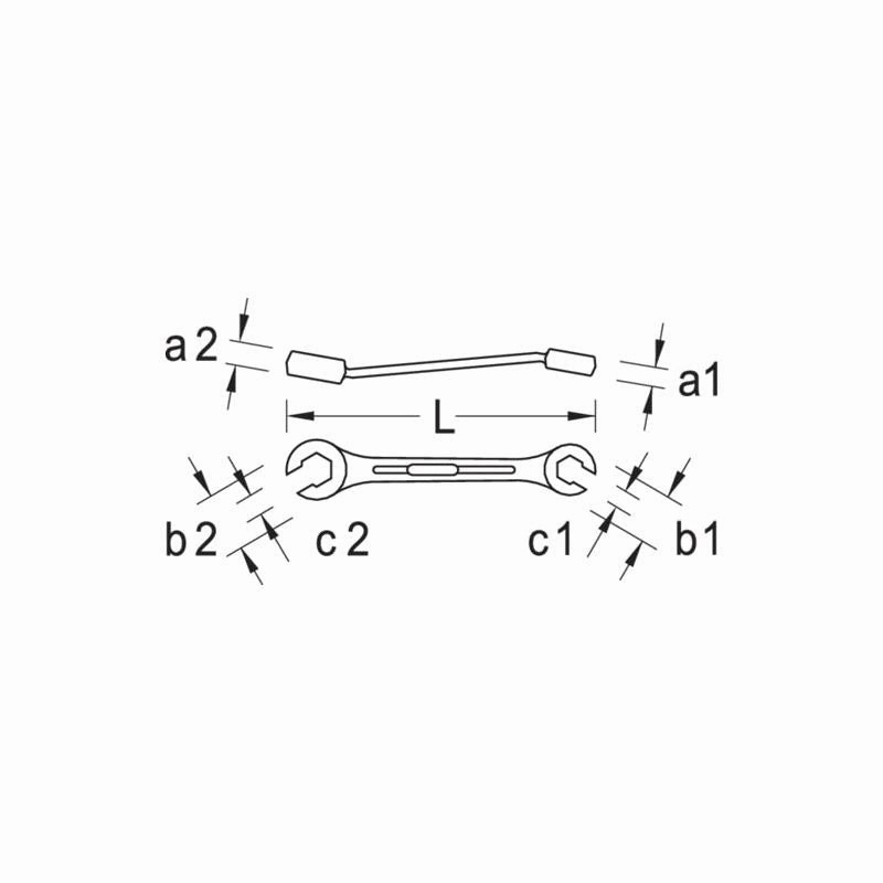 Gedore 6057430 Hex 400 Flare Nut Spanner Open UD 12x14 mm