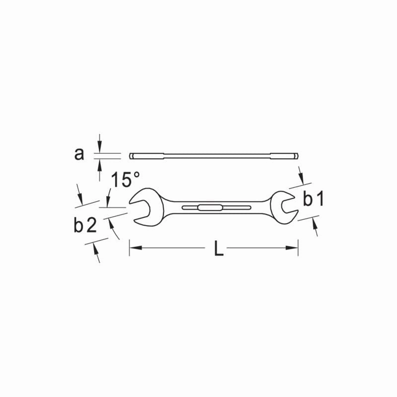 Gedore 6072070 6 AF Double Open Ended Spanner 1.1/16x1.1/8 Inch