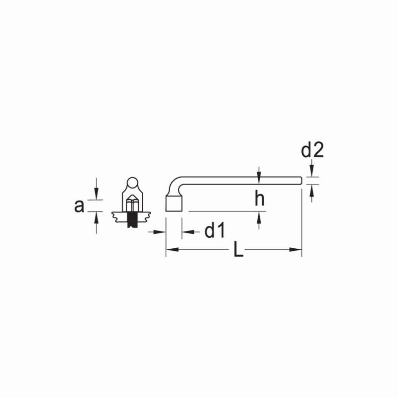 Gedore 6195580 25V 17 Socket Wrench 17 mm L.280 mm