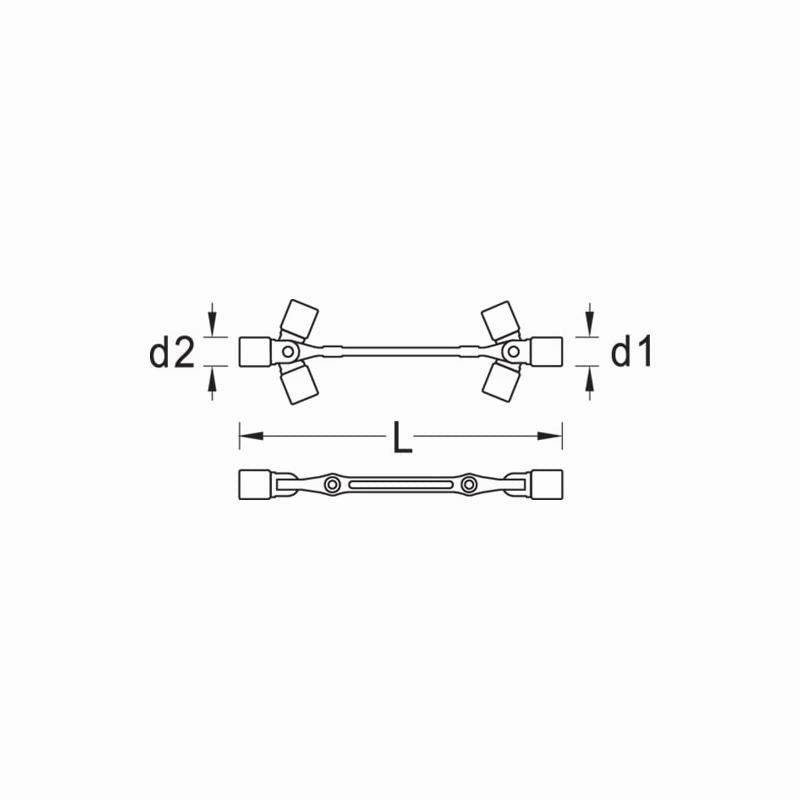 Gedore 6299360 Swivel head wrench double ended 12x13 mm