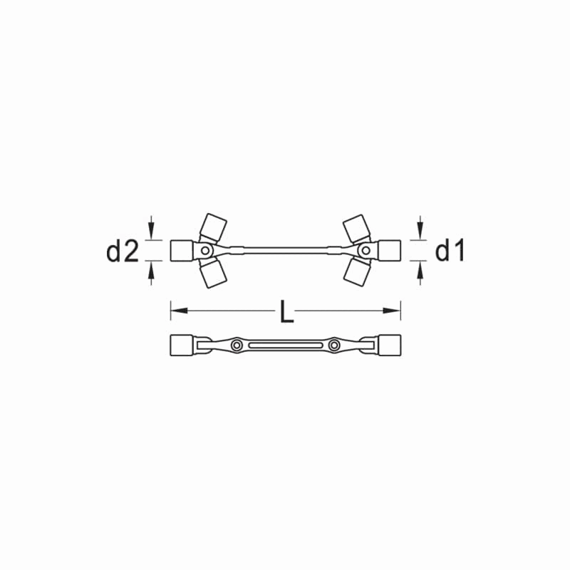 Gedore 6300200 Swivel head wrench double ended 21x23 mm