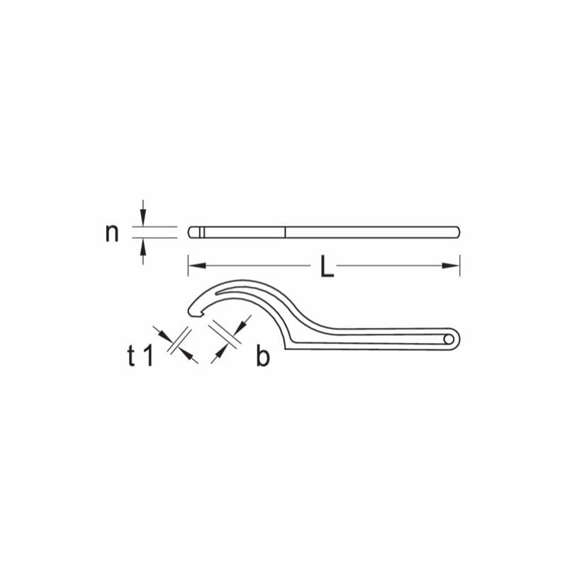 Gedore 6335420 Hook Wrench With Lug , 135-145 mm