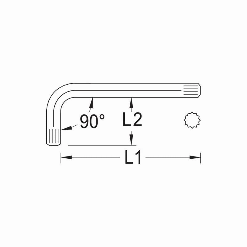 Gedore 6350570 Cranked Allen Socket Screwdriver XZN M14