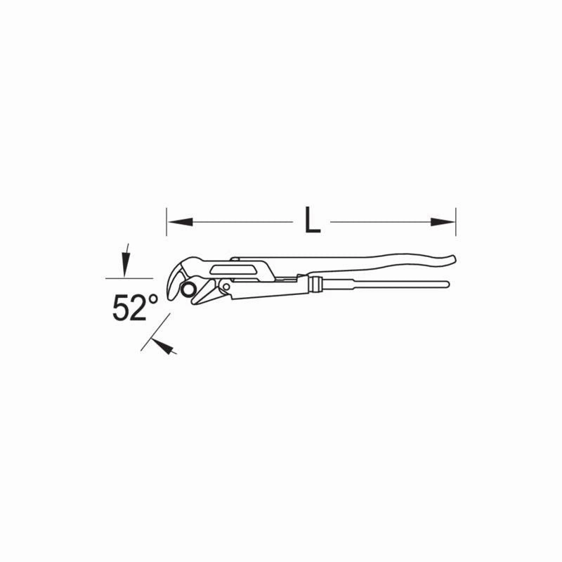 Gedore 6438310 176 2 Elbow Pipe Wrench 2 Inch