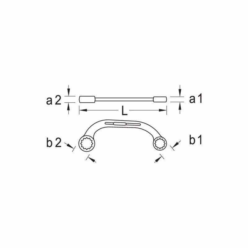 Gedore 6470630 Half-Moon Ring Spanner 13x15 mm