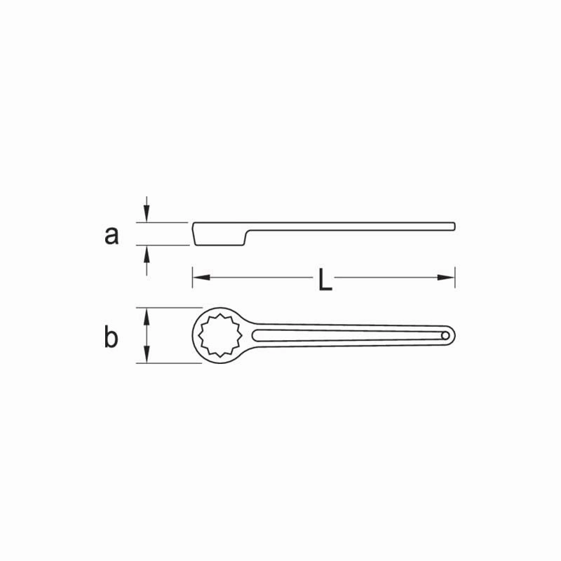 Gedore 6482560 Deep Ring Spanner Straight 65 mm