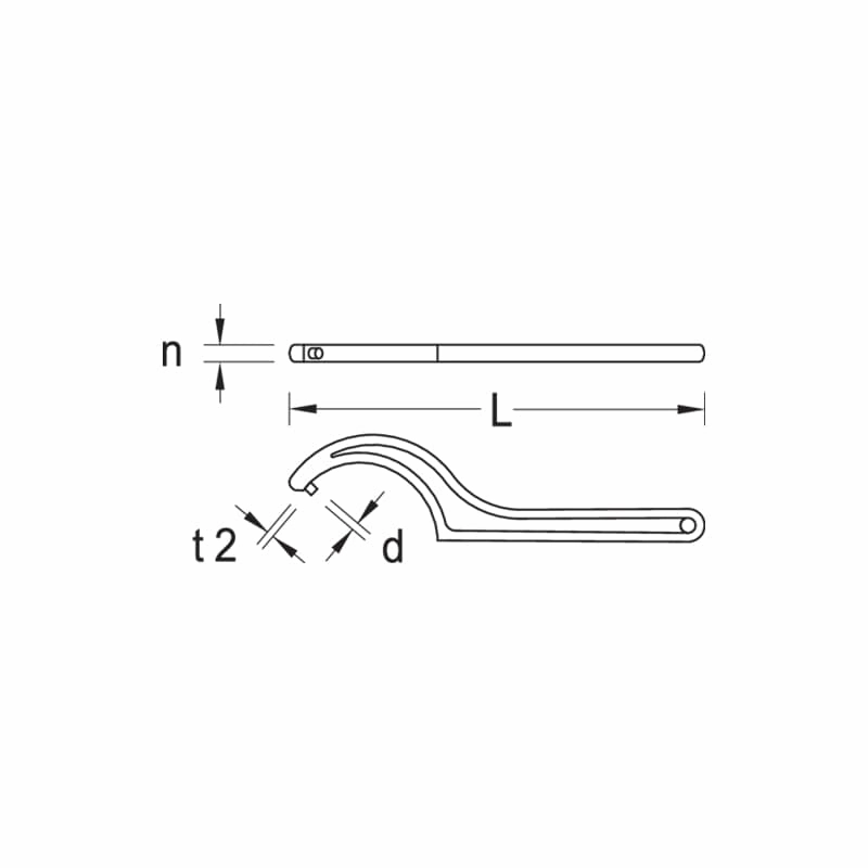 Gedroe 6337550 Hook wrench with pin, 110-115 mm