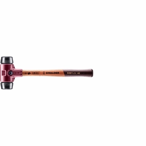 Halder 3002.040 Simplex Mallet with Black Rubber Inserts, Cast Iron Housing and Wood Handle