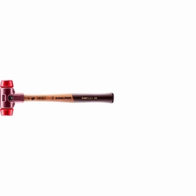 Halder 3006.030 Simplex Mallet with Red Acetate Plastic Inserts Cast Iron Housing and Wood Handle