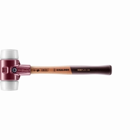 Halder 3007.060 Simplex Mallet with Superplastic Inserts Cast Iron Housing and Wood Handle