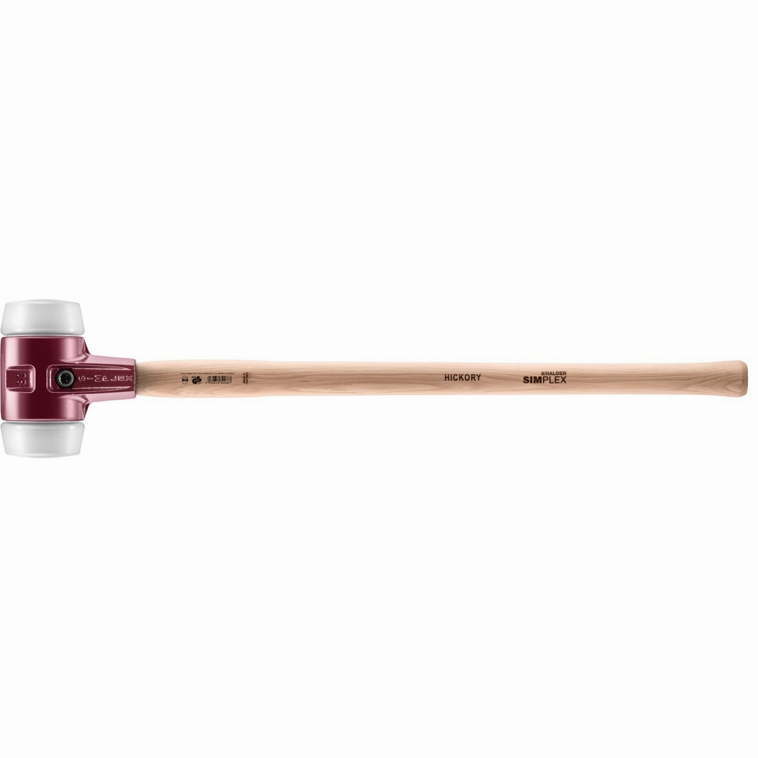 Halder 3007.081 Simplex Sledgehammer with Superplastic Inserts Cast Iron Housing and Hickory Handle