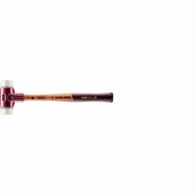 Halder 3008.030 Simplex Mallet with Nylon Inserts, Cast Iron Housing and Wood Handle
