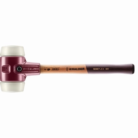 Halder 3008.080 Simplex Mallet with Nylon Inserts, Cast Iron Housing and Wood Handle