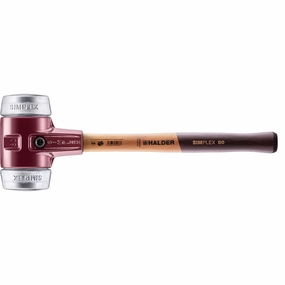 Halder 3009.080 Simplex Mallet with Aluminum Inserts, Cast Iron Housing and Wood Handle