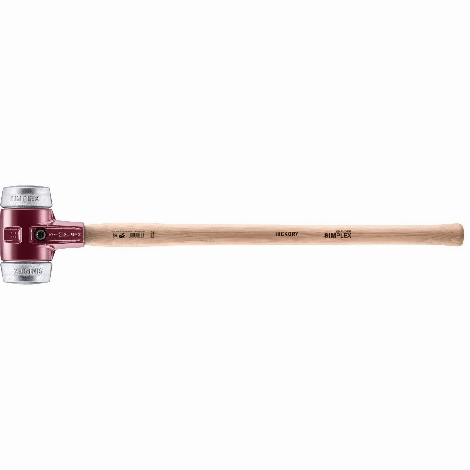 Halder 3009.081 Simplex Sledgehammer with Aluminum Inserts, Cast Iron Housing and Hickory Handle