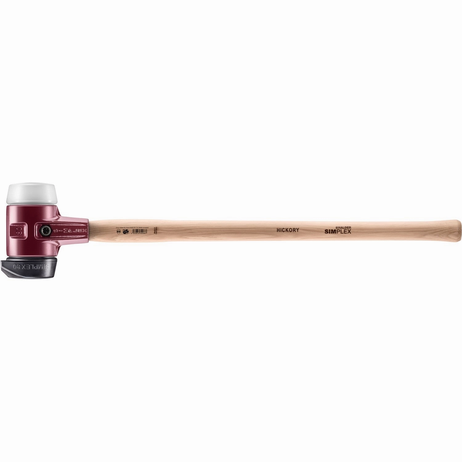 Halder 3027.281 Simplex Sledgehammer with Superplastic and STAND-UP Black Rubber Inserts / Cast Iron Housing and Wood Handle