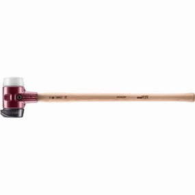 Halder 3027.281 Simplex Sledgehammer with Superplastic and STAND-UP Black Rubber Inserts / Cast Iron Housing and Wood Handle