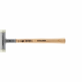 Halder 3366.025 Supercraft Dead Blow, Non-Rebounding Hammer with Nylon Face Inserts Steel Housing and Hickory Handle