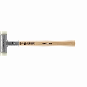 Halder 3366.030 Supercraft Dead Blow, Non-Rebounding Hammer with Nylon Face Inserts Steel Housing and Hickory Handle