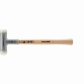 Halder 3366.240 Supercraft Dead Blow, Non-Rebounding Hammer with Nylon Face Inserts Steel Housing and Hickory Handle