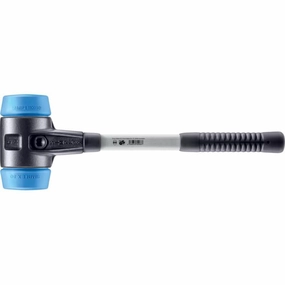 Halder 3701.080 Simplex Mallet with Soft Blue Rubber Inserts, Non-Marring Heavy Duty Reinforced Housing and Fiberglass Handle