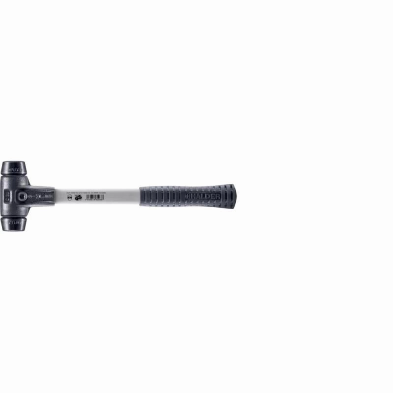 Halder 3702.030 Simplex Mallet with Black Rubber Inserts Heavy Duty Reinforced Housing and Fiberglass Handle