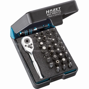 Hazet 863MBIT/33 TORX 6.3mm (1/4") Hexagon/Cross Recess/Pozidriv/Slot Bit Set