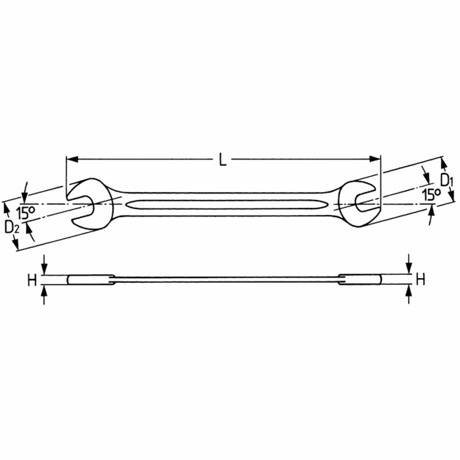 Heyco 00350242682 Double ended open jaw wrenches Drive 1/4 Inch 24 x 26 Inch