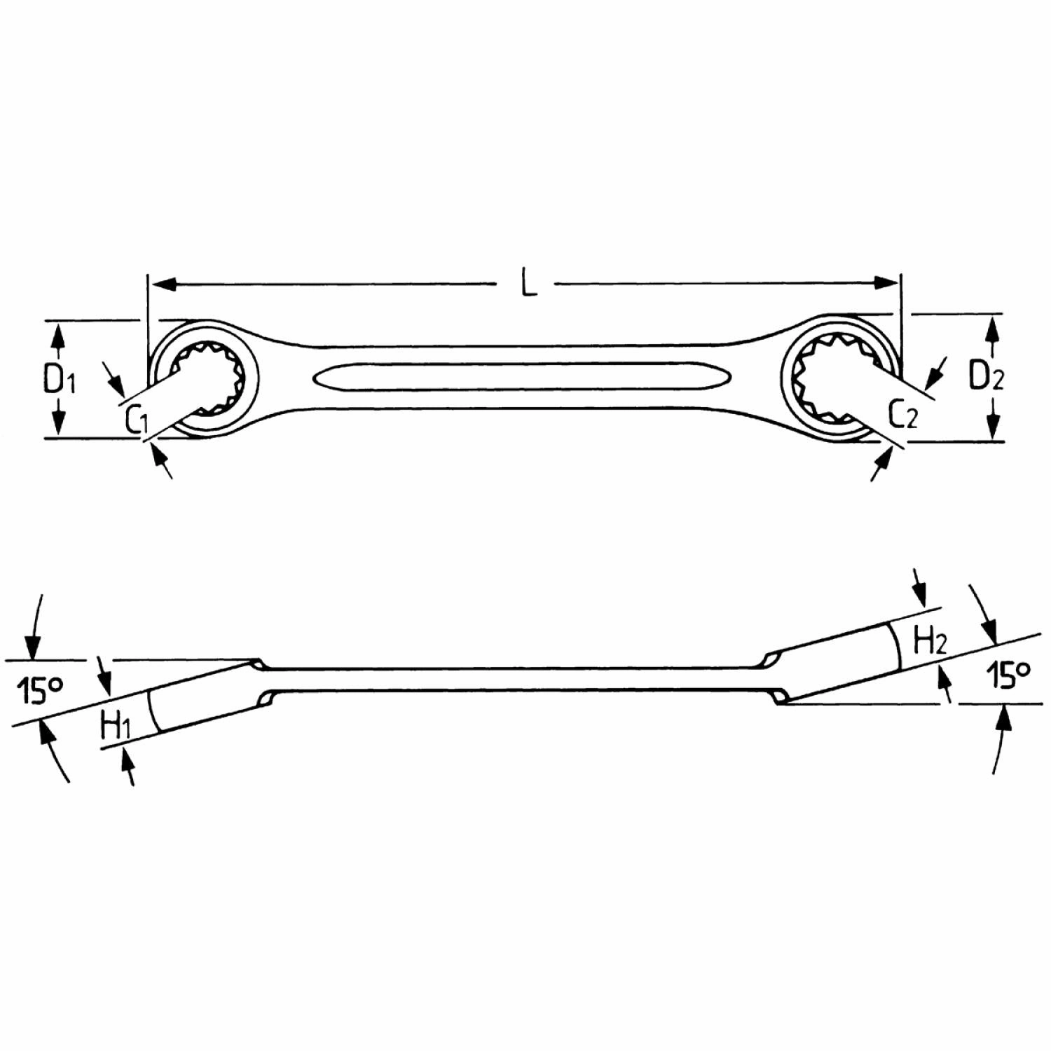 Heyco 00497101180 Flare Nut Ring Wrenches, 10 x 11 mm