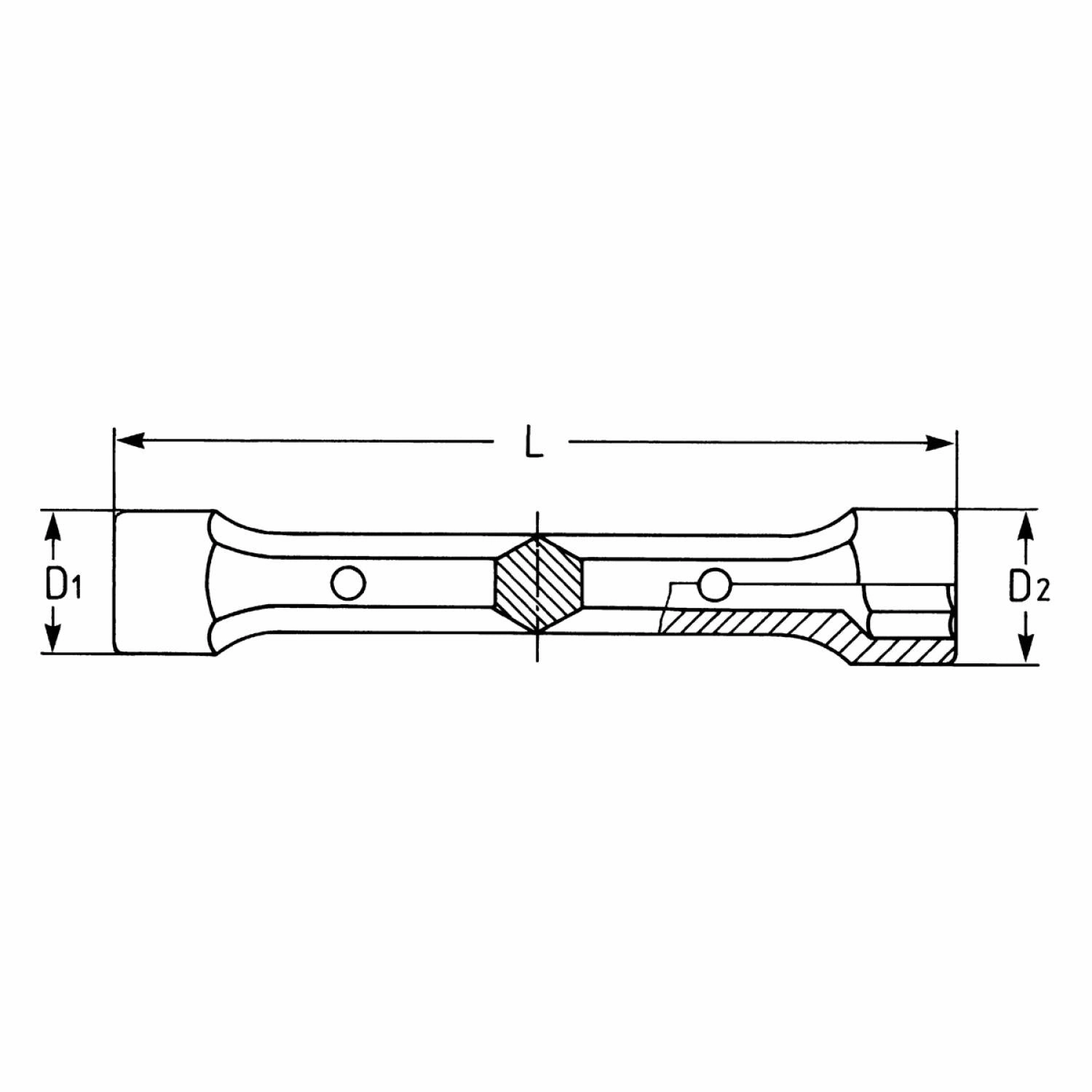 Heyco 00530141580 Double Ended Socket Wrench, 14 x 15 mm