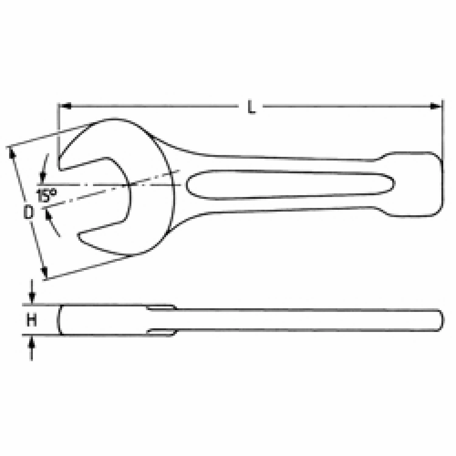 Heyco 00810003620 Slogging Open Jaw Wrenches Drive 1/2 Inch 36 mm