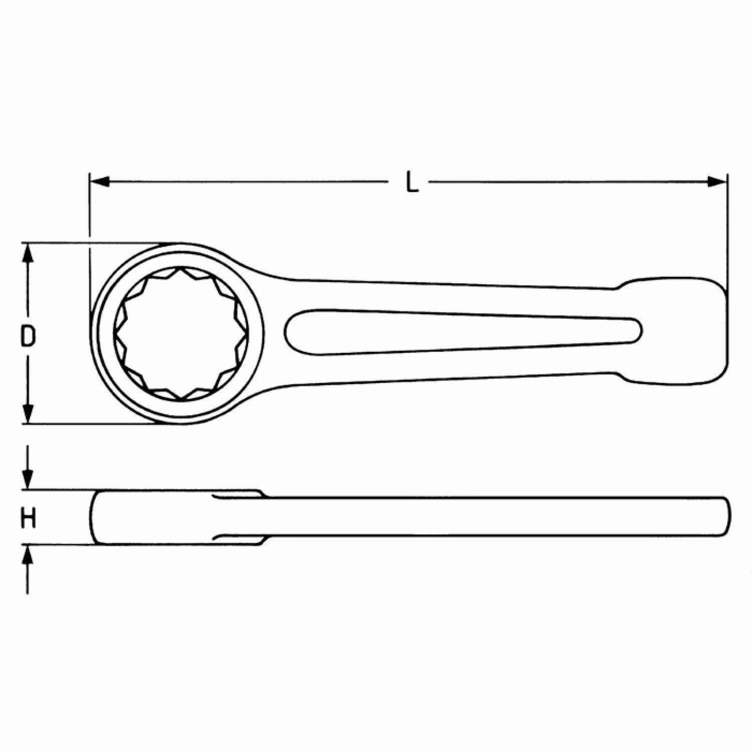 Heyco 00820634420 Slogging Ring Wrenches, AF-Sizes Drive 3/4 Inch 1.7/16 Inch