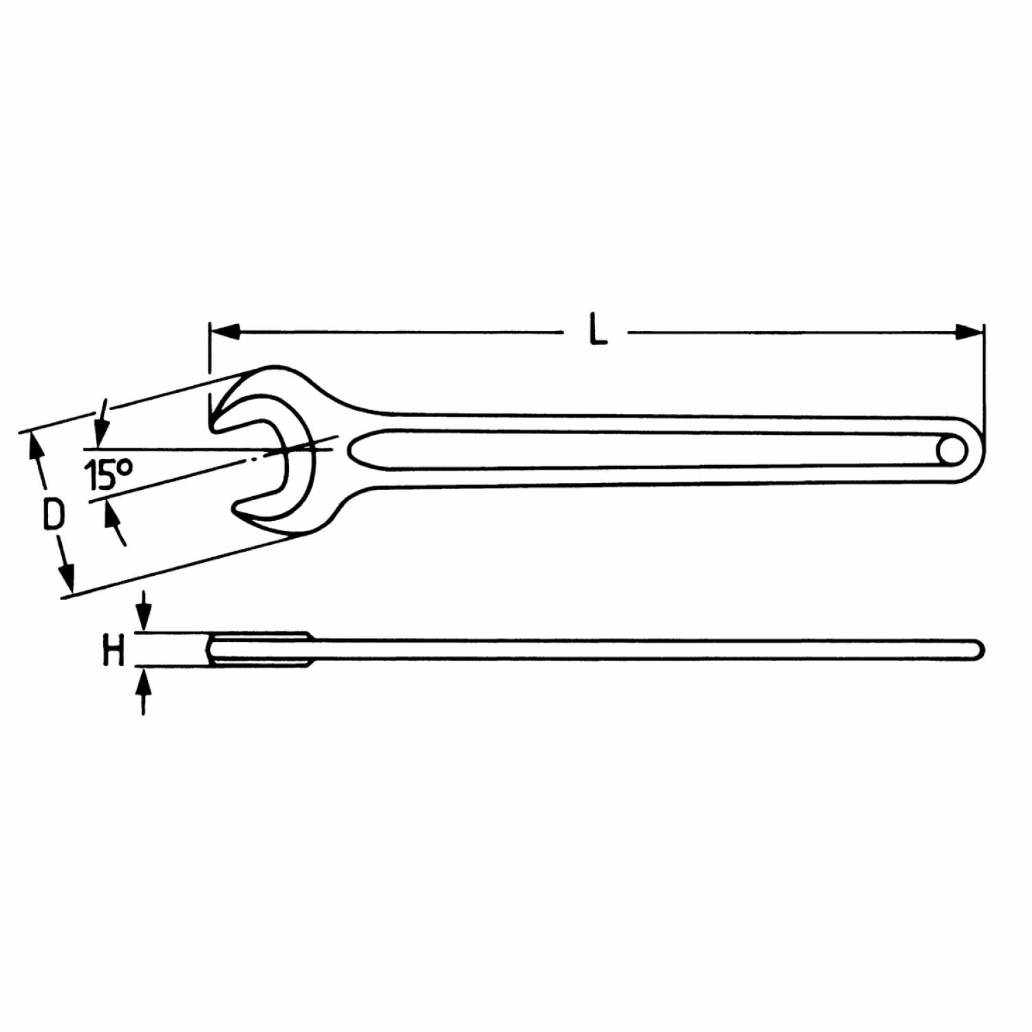 Heyco 00894046036 Single Ended Open Jaw Wrenches, Length-369mm