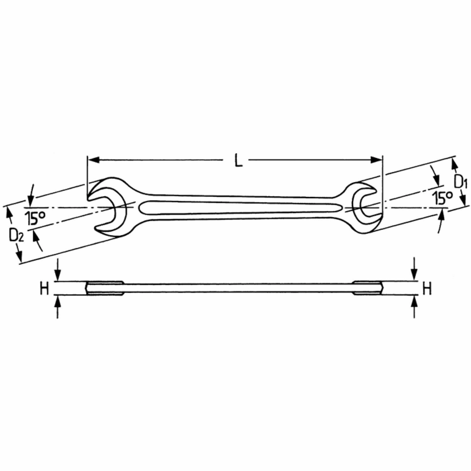 Heyco 00895101336 Double Ended Open Jaw Wrenches, Length-115mm