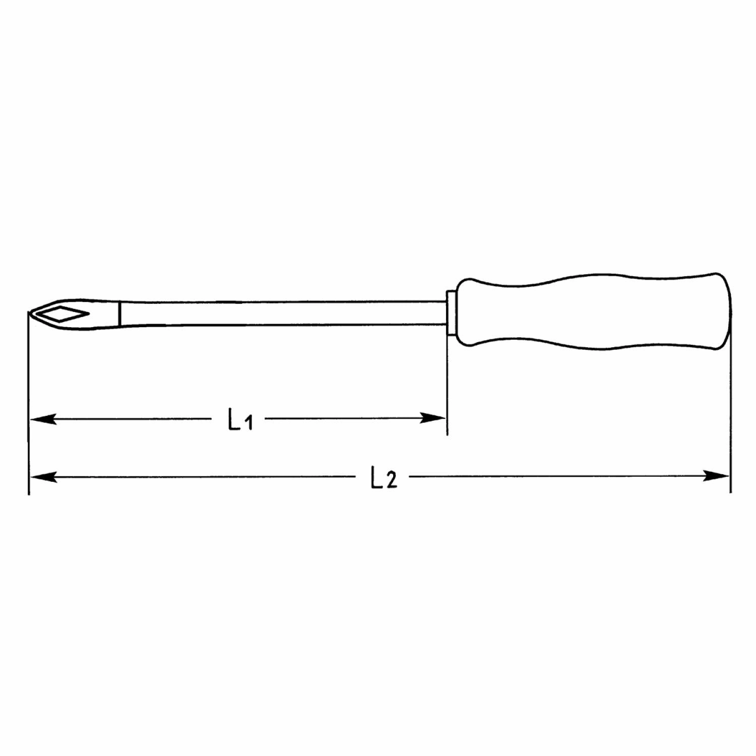 Heyco 01405001080 Phillips Screwdriver with Hardwood Handle, PH1