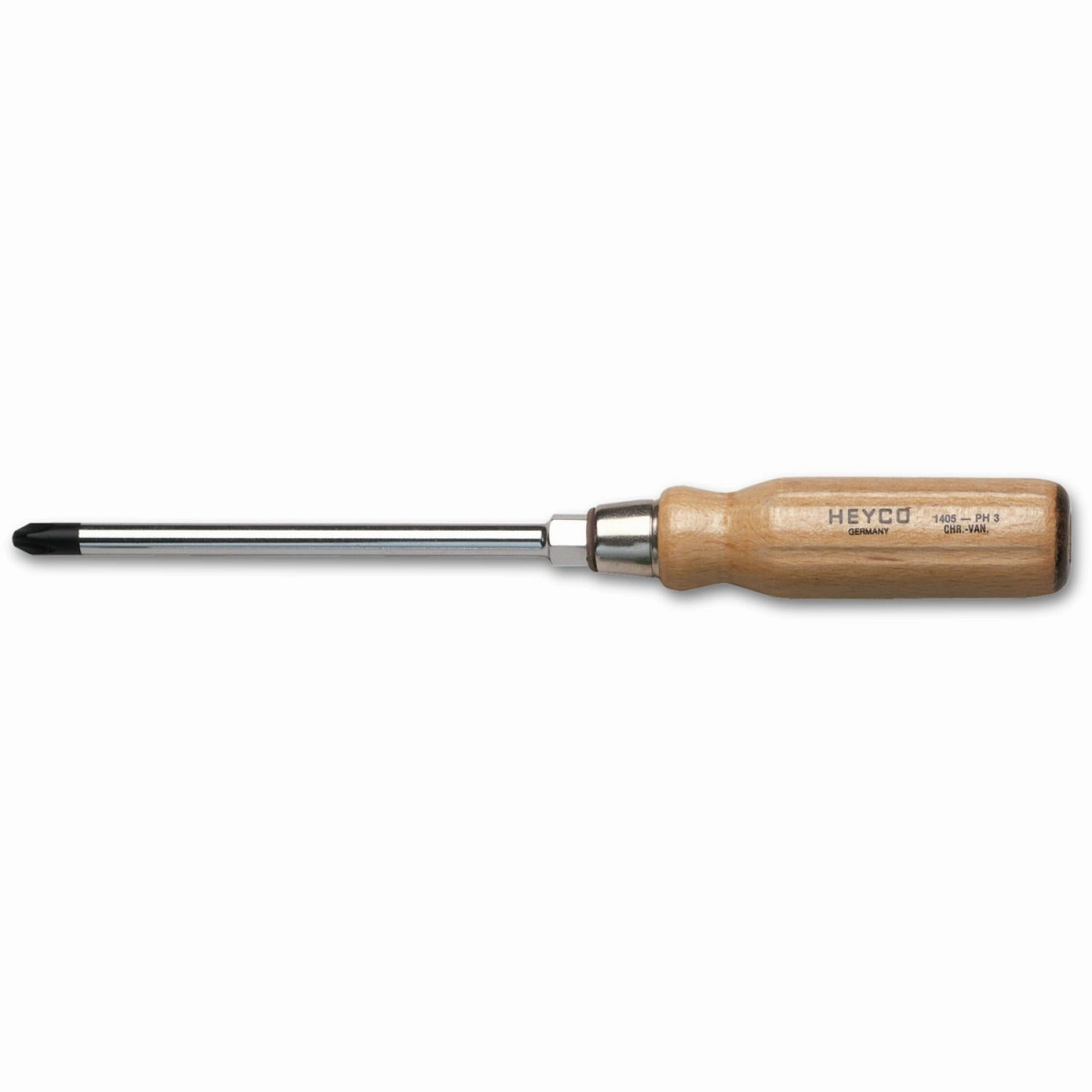 Heyco 01405001080 Phillips Screwdriver with Hardwood Handle, PH1