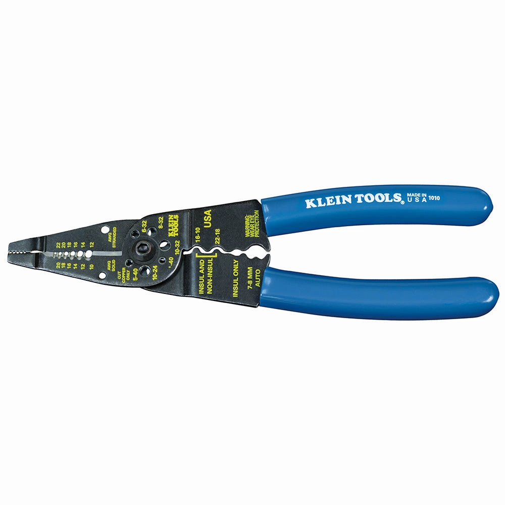 Klein Tools 1010 Long Nose Wire Cutter, Wire Crimper, Stripper and Bolt Cutter Multi Tool, 8-Inch Long